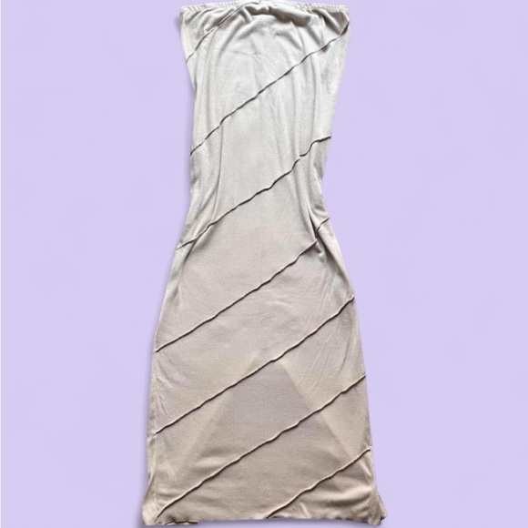 Fashion Nova Beige Strapless Bodycon Maxi Dress – Size XL - Picture 1 of 3